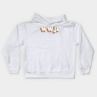 what would jesus say (orange) Kids Hoodie